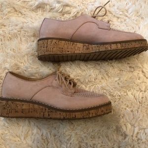 Pink Suede Oxford Shoes